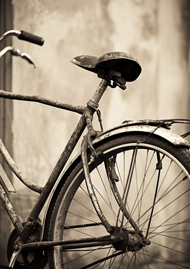 Altes und schmutziges Fahrrad